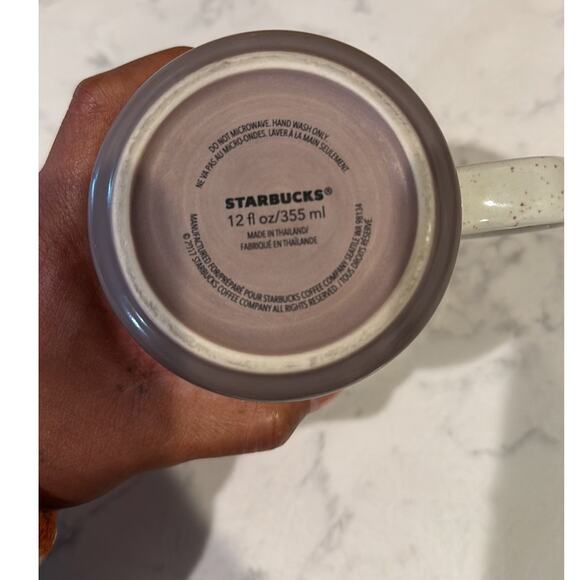 Starbucks 2017 Metallic Rose Gold Heart Speckled Ceramic Coffee Mug 12 fl oz - Picture 7 of 7